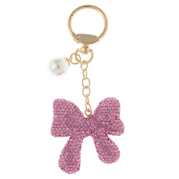 RHINESTONE BOW BAG CHARM KEYCHAIN