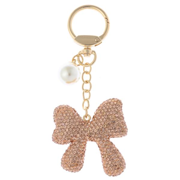 RHINESTONE BOW BAG CHARM KEYCHAIN