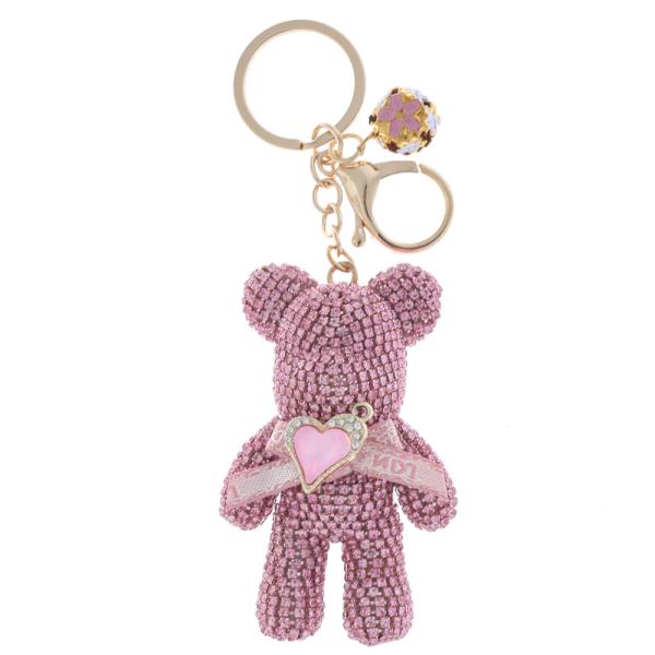 RHINESTONE BEAR BAG CHARM KEYCHAIN