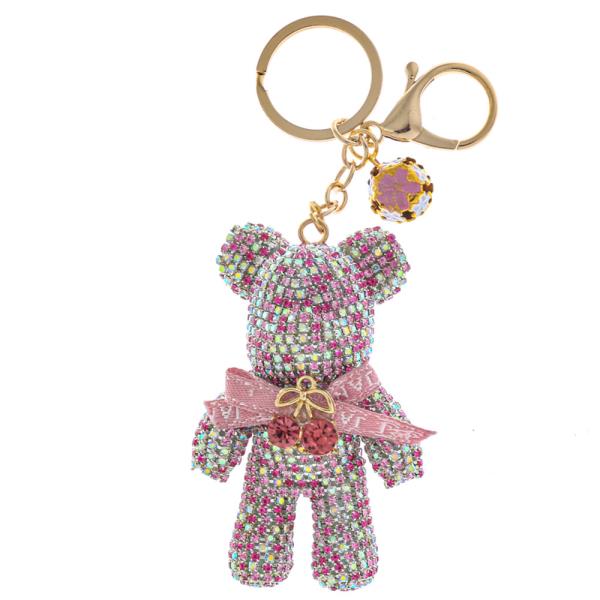 RHINESTONE BEAR BAG CHARM KEYCHAIN