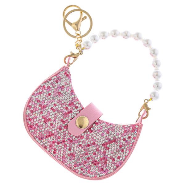 PEARL HANDLE MINI BAG CHARM KEYCHAIN