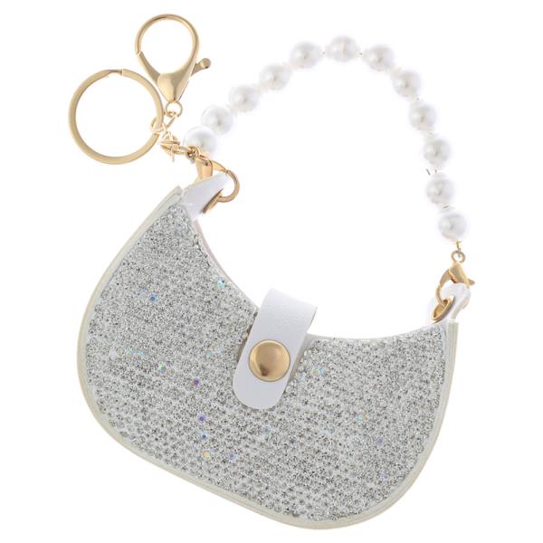 PEARL HANDLE MINI BAG CHARM KEYCHAIN
