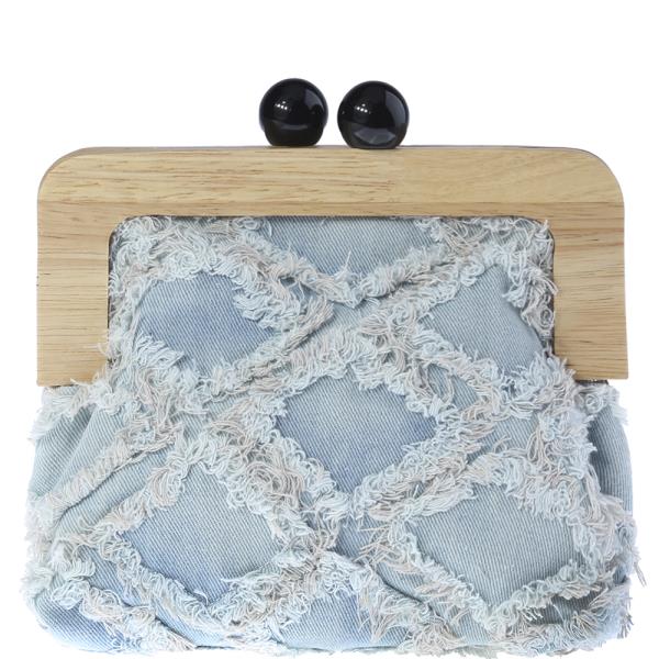DENIM DESIGN EVENING CLUTCH