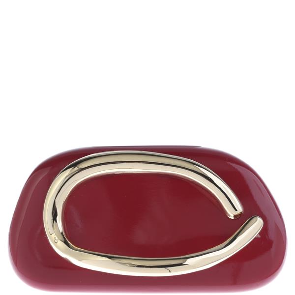 FASHION FRONT METAL DESIGN EVENING CLUTCH
