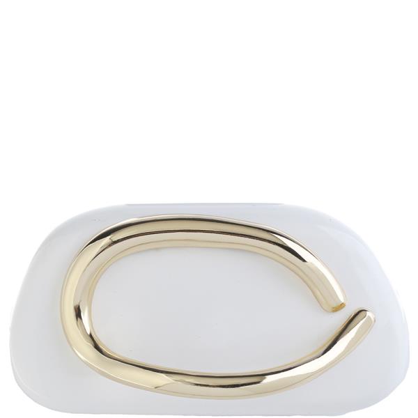 FASHION FRONT METAL DESIGN EVENING CLUTCH