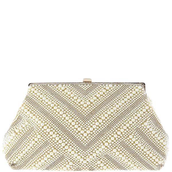 RHINESTONE PEARL DESIGN EVENING CLUTCH