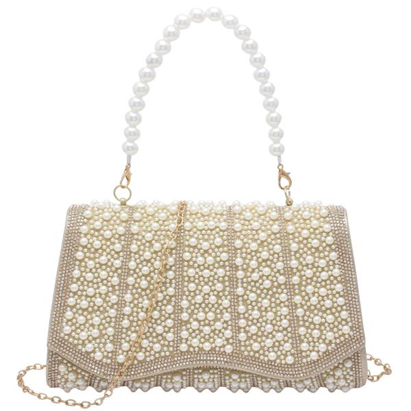 RHINESTONE PEARL EVENING CLUTCH
