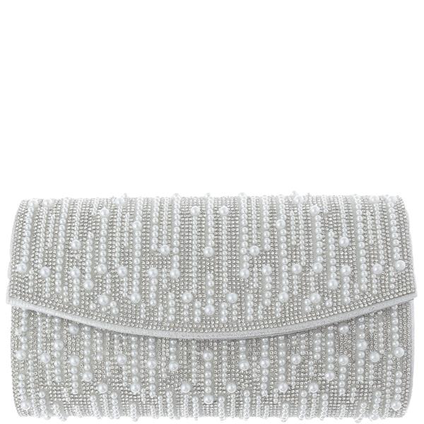 FASHION RHINESTONE PEARL DESIGN EVENING CLUTCH