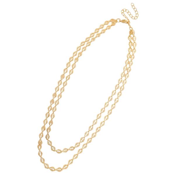 SODAJO CHAIN LINK GOLD DIPPED LAYERED NECKLACE
