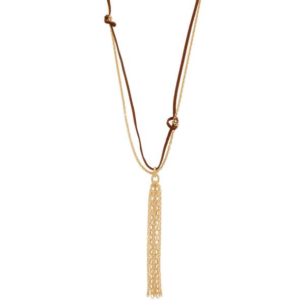 SODAJO CHAIN TASSEL LAYERED GOLD DIPPED NECKLACE