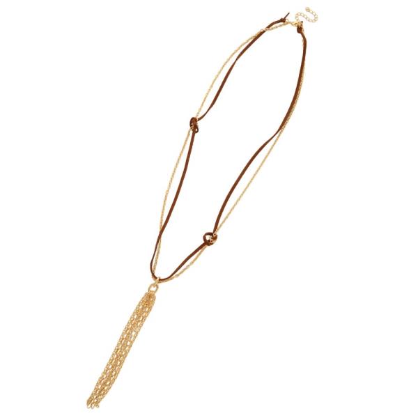 SODAJO CHAIN TASSEL LAYERED GOLD DIPPED NECKLACE