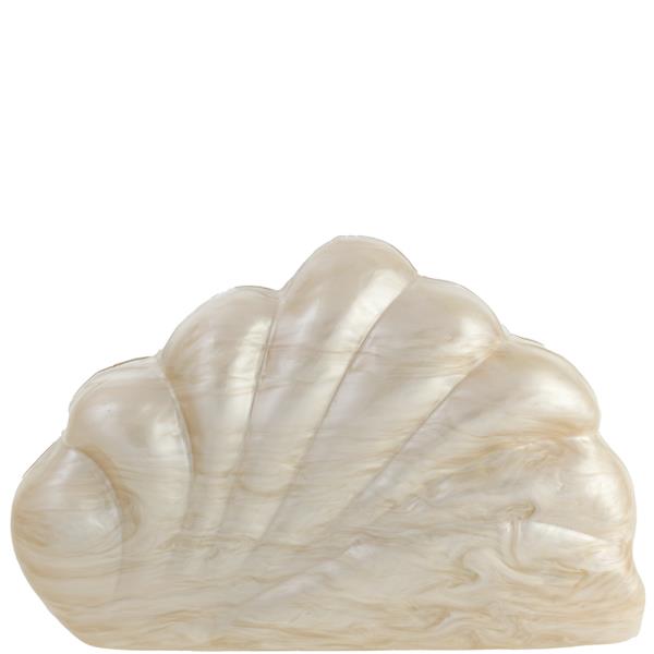 MODERN ACRYLIC SHELL SHAPE EVENING CLUTCH