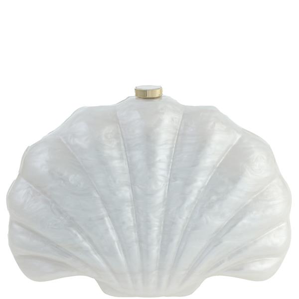 STYLISH ACRYLIC SHELL SHAPE EVENING CLUTCH