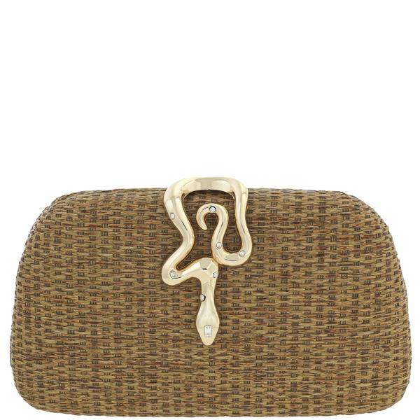 FASHION WOVEN TEXTURE METAL SNAKE EVENING CLUTCH