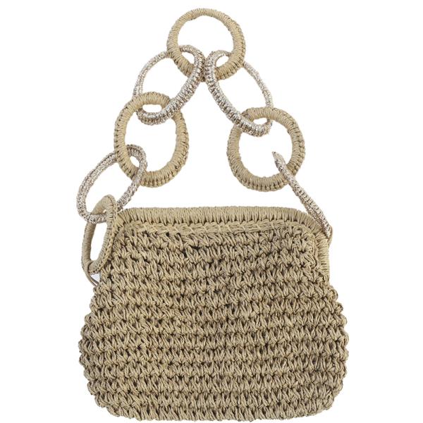 FASHION STRAW CIRCLE HANDLE BAG