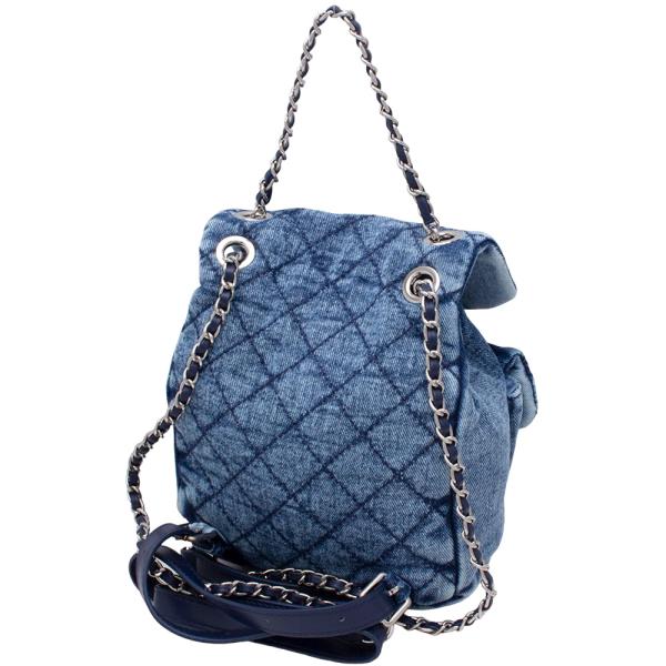 QUILTED DENIM DESIGN BACKPACK