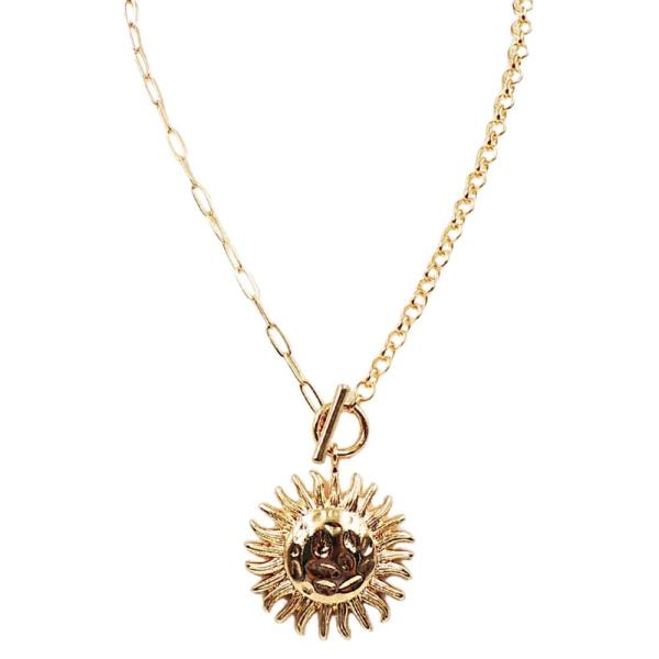 SUN PENDANT TOGGLE CLASP NECKLACE
