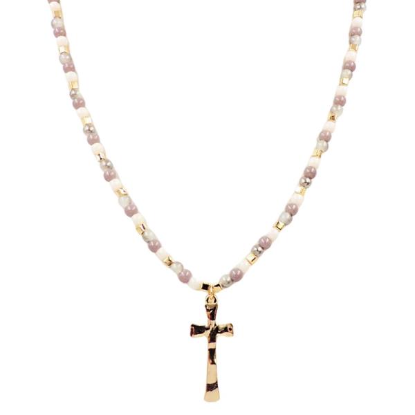 CROSS BEADED NECKLACE