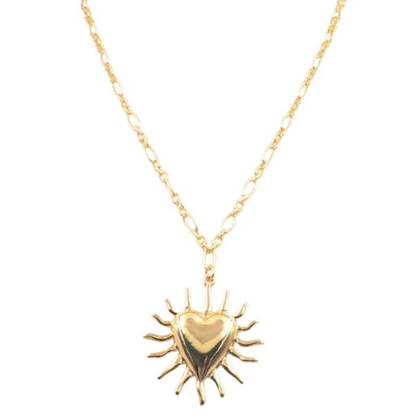 HEART METAL PENDANT NECKLACE