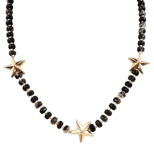 STAR BEADED STATION NECKLACE