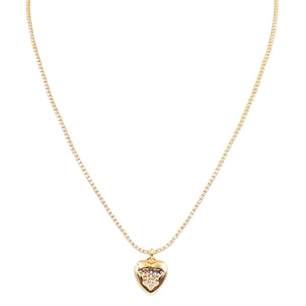 HEART CHARM METAL NECKLACE