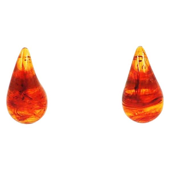 ACETATE TEARDROP DOME EARRING