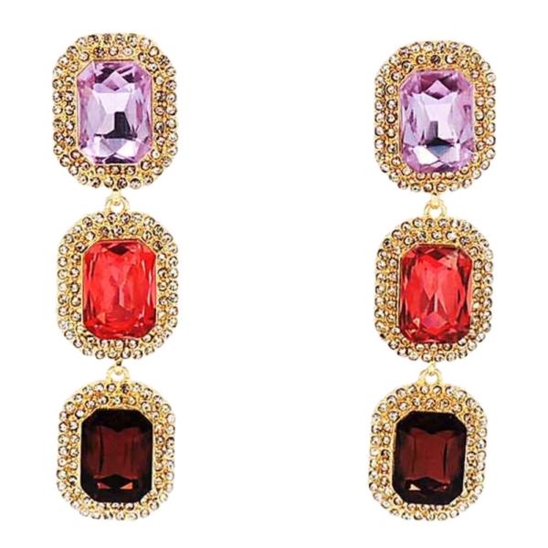 CRYSTAL LINK DANGLE EARRING