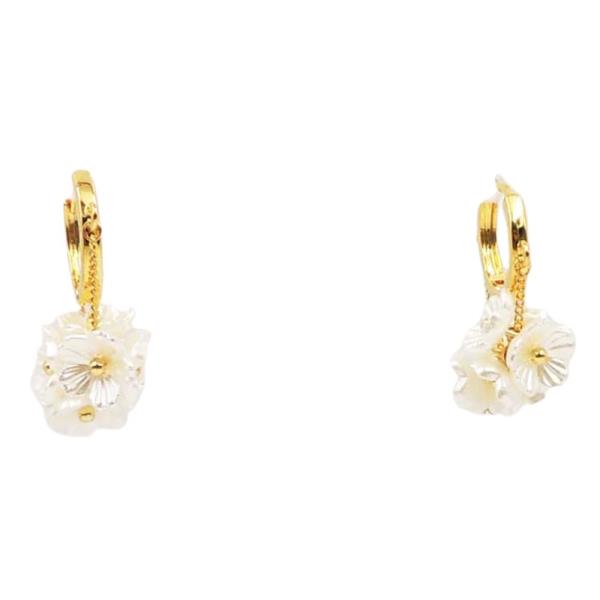 FLORAL CHARM HUGGIE EARRING