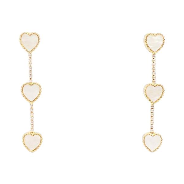 HEART LINK METAL DANGLE EARRING