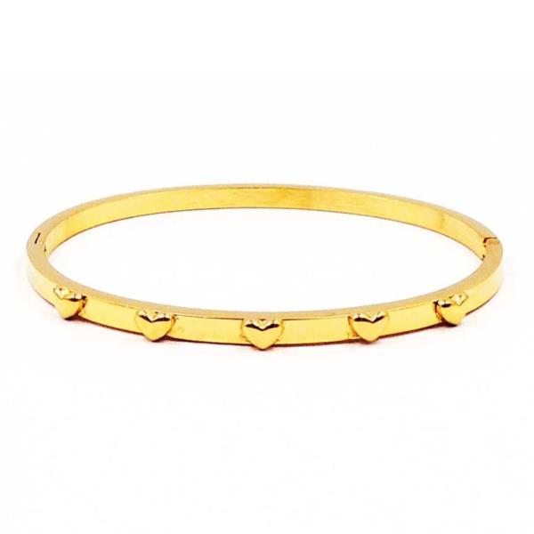 HEART PATTERN METAL BANGLE BRACELET