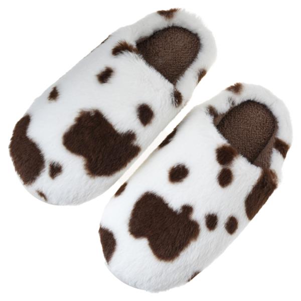 COW PRINT COZY HOME SLIPPER - LXL SIZE