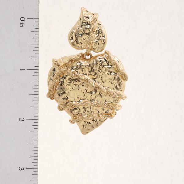 DOUBLE HEART SHAPE METAL EARRING