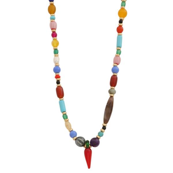 CHILLI PEPPER CHARM BEADED NECKLACE