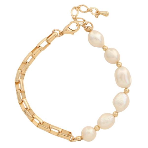 PEARL BEAD CHAIN BRACELET