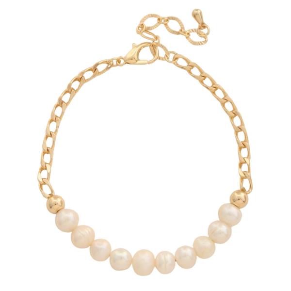 PEARL BEAD METAL BRACELET
