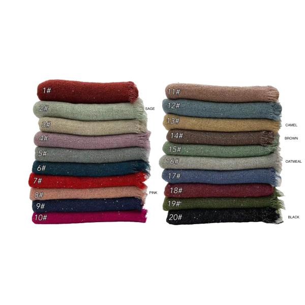 GLITTER EDGE FRINGE  BLANKET OBLONG SCARF