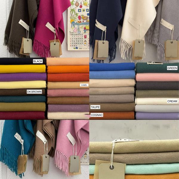 SOLID COLOR TASSEL OBLONG SCARF