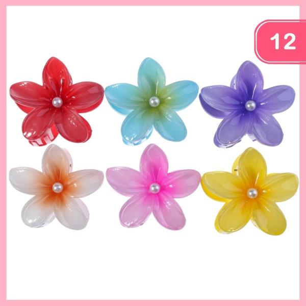PEARL FLOWER HAIR CLAW CLIP (12 UNITS)