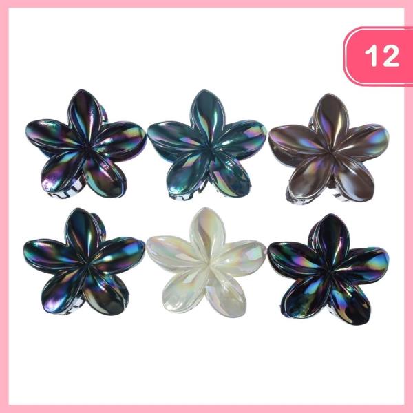 ACRYLIC FLOWER HAIR CLAW CLIP (12 UNITS)