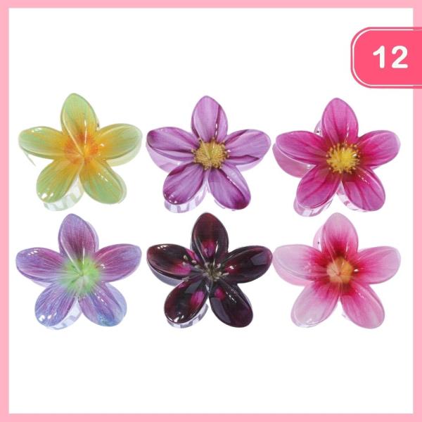 FLOWER HAIR CLAW CLIP (12 UNITS)