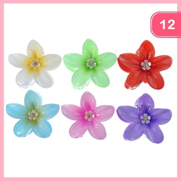 FLOWER HAIR CLAW CLIP (12 UNITS)
