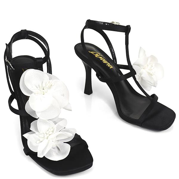 ELEGANT FLORAL STRAP HEEL 12 PAIRS