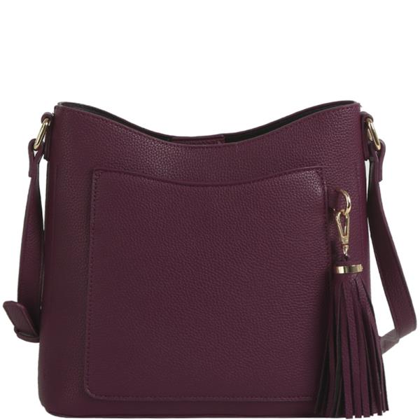 CHIC TEXTURE TASSEL CROSSBODY BAG