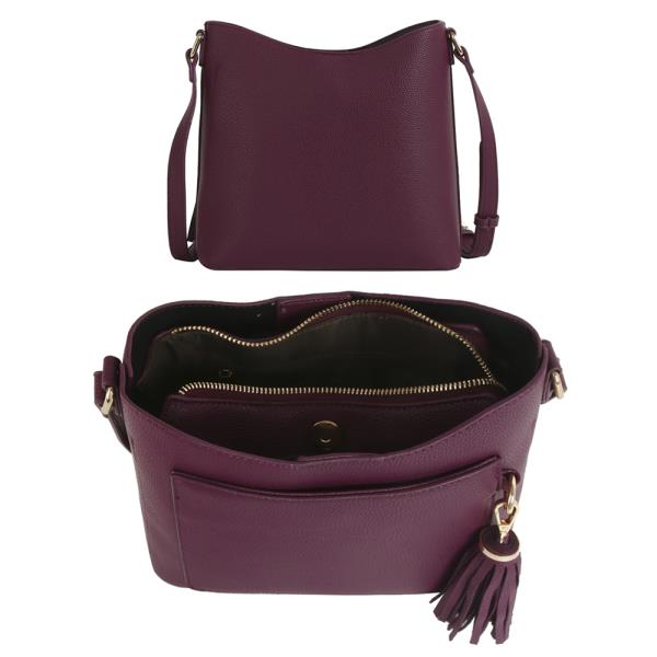 CHIC TEXTURE TASSEL CROSSBODY BAG