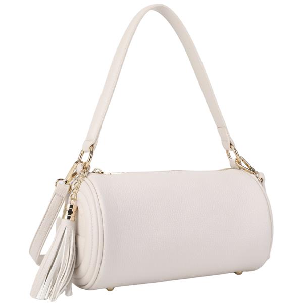 SMOOTH CYLINDER TASSEL SHOULDER CROSSBODY BAG