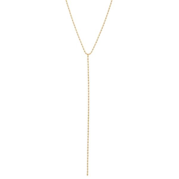 SODAJO BEADED Y SHAPE GOLD DIPPED NECKLACE