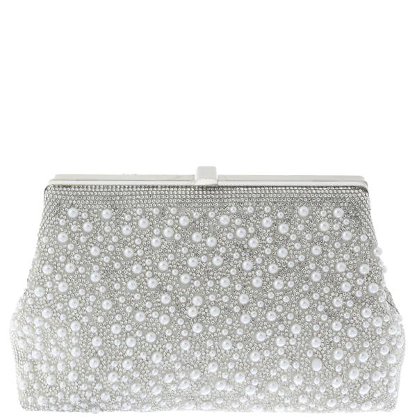 RHINESTONE PEARL STUD EVENING CLUTCH