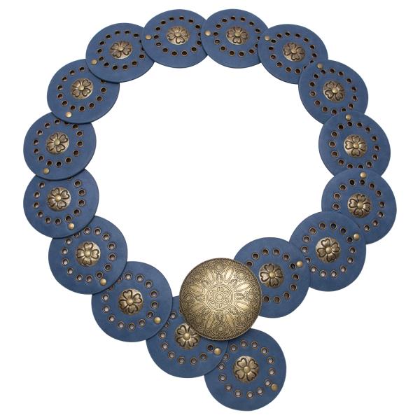Y2K METAL WESTERN CONCHO EMBOSSED CIRCLE BELT