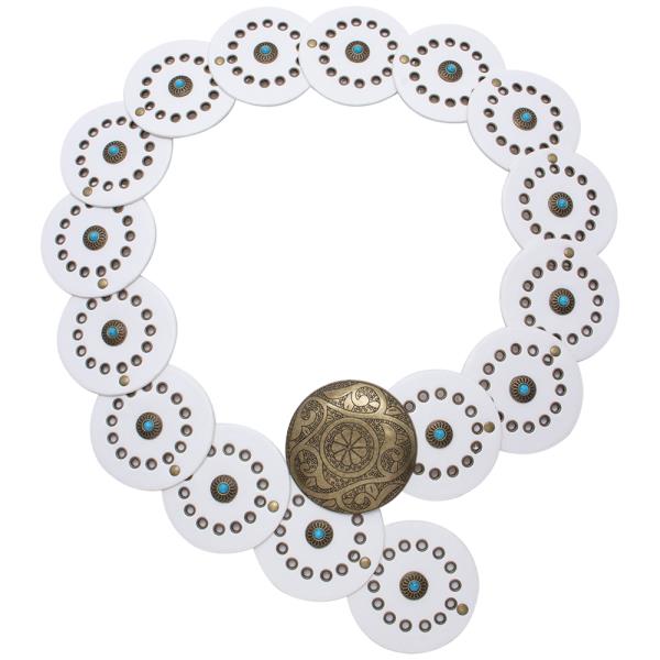 Y2K METAL WESTERN CONCHO STUDDED ROUND BELT