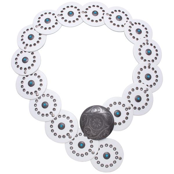 Y2K METAL WESTERN CONCHO STUDDED ROUND BELT